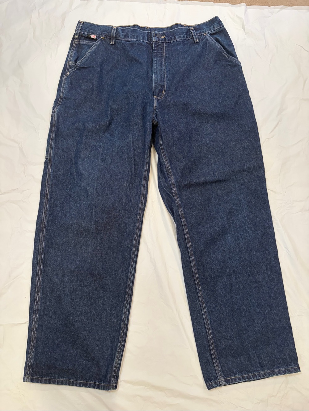 Carhartt Flame Resistant Jeans Men's Size 40x30 Blue Dark Wash Cat 2 Carpenter